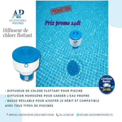 Diffuseur de chlore flottant réglable