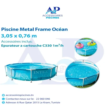 Piscine tubulaire Intex Océan ronde 3,05 x 0,76 m avec épurateur